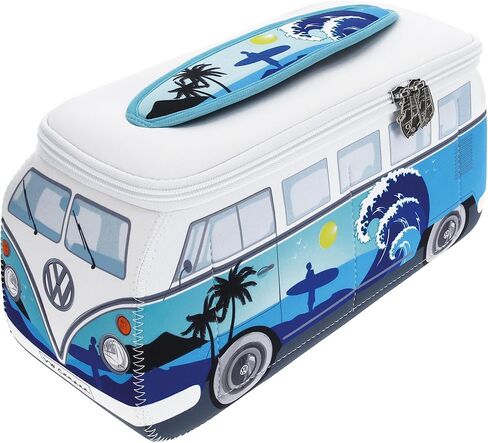BRISA VW Collection - Volkswagen Neoprene Universal Makeup Cosmetic Travel Pharmacy Bag Pouch T1 Campervan Bus (Surf/Blue) in Saudi Arabia