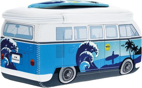 BRISA VW Collection - Volkswagen Neoprene Universal Makeup Cosmetic Travel Pharmacy Bag Pouch T1 Campervan Bus (Surf/Blue) in Saudi Arabia