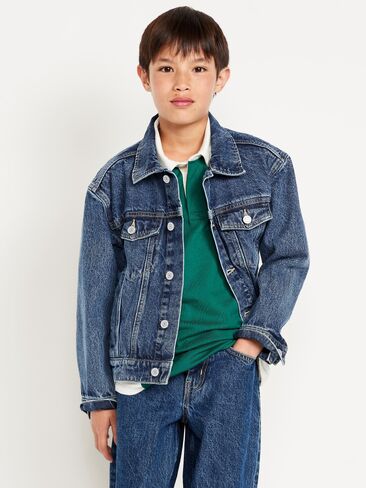 Old Navy Non-Stretch Jean Trucker Jacket for Boys - Medium Wash in Saudi Arabia