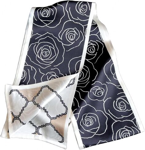 YUANZHOU Dual-Tone 100% Skinny Neck Silk Scarf For Women Long Scarf Lightweight Silk,Mascadas De Seda Para Mujer Elegantes in Saudi Arabia