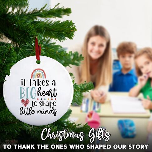 It Takes a Big Heart to Shape Little Minds Christmas Ornament - Thank You Gifts for Teachers, Preschool, End of Year & Retirement - Teacher Ornament 2025 - Teacher for Women Men in Saudi Arabia
