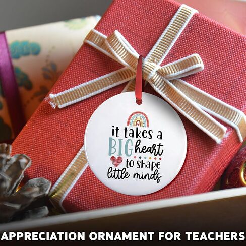It Takes a Big Heart to Shape Little Minds Christmas Ornament - Thank You Gifts for Teachers, Preschool, End of Year & Retirement - Teacher Ornament 2025 - Teacher for Women Men in Saudi Arabia