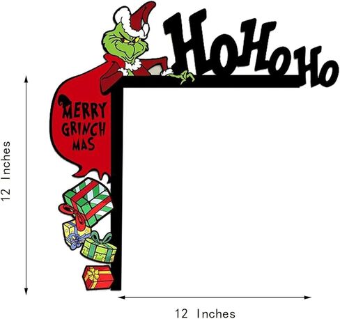2025 Christmas Door Frame Decoration, Wooden DIY Stitching Creatives Home Decor, Funny Door Corner Sign Decor, Christmas Door Topper for Christmas Party Ornament in Saudi Arabia
