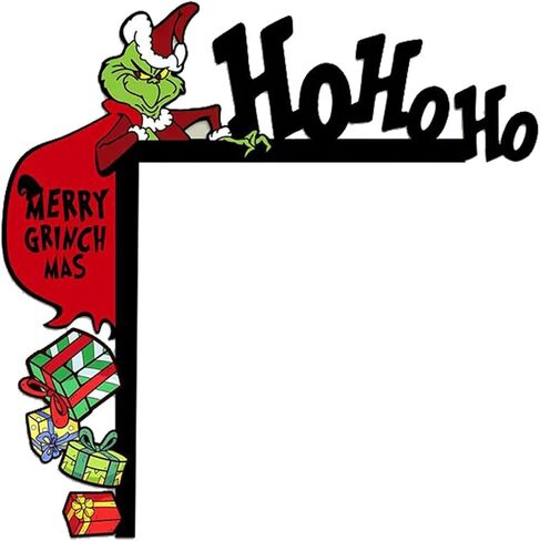 2025 Christmas Door Frame Decoration, Wooden DIY Stitching Creatives Home Decor, Funny Door Corner Sign Decor, Christmas Door Topper for Christmas Party Ornament in Saudi Arabia