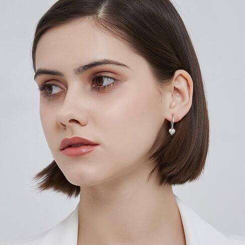 14k Dainty Heart Love Small Hoop Earrings Gold Plated for Women 925 Sterling Silver Cute Tiny Cubic Zirconia Hearted Charms Dangle Drop Delicate Holiday Jewelry Gifts in Saudi Arabia