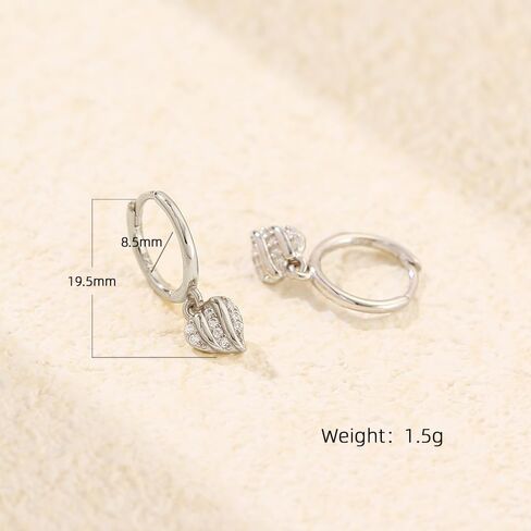 14k Dainty Heart Love Small Hoop Earrings Gold Plated for Women 925 Sterling Silver Cute Tiny Cubic Zirconia Hearted Charms Dangle Drop Delicate Holiday Jewelry Gifts in Saudi Arabia