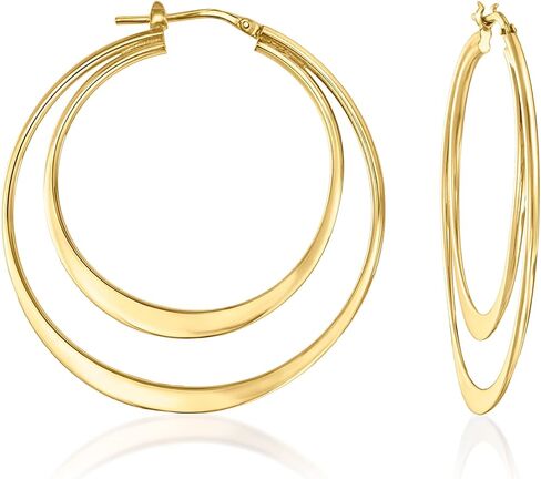 Ross-Simons Italian 18kt Gold Over Sterling Double-Hoop Earrings in Saudi Arabia