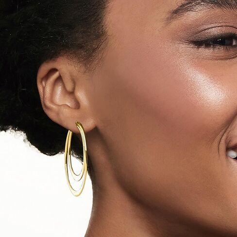 Ross-Simons Italian 18kt Gold Over Sterling Double-Hoop Earrings in Saudi Arabia