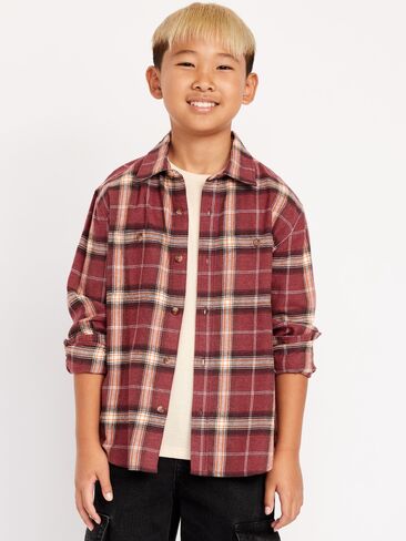 قميص فلانيل منقوش بجيب كم طويل للاولاد من Old Navy - نبيتي منقوش in Kuwait