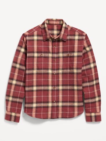 قميص فلانيل منقوش بجيب كم طويل للاولاد من Old Navy - نبيتي منقوش in Kuwait