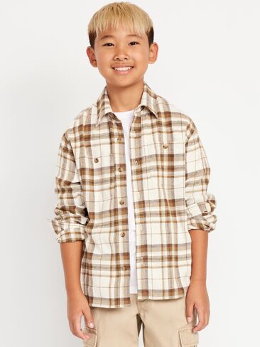 قميص فلانيل منقوش بجيوب وأكمام طويلة للأولاد من Old Navy - منقوش محايد in Kuwait