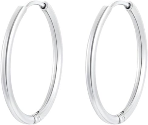 18K Gold Plated Hoop Earrings for Women, Waterproof Stainless Steel Huggie Hoops, Hypoallergenic Lightweight Everyday Minimalist Earring in Saudi Arabia