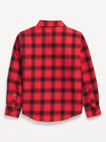 قميص فلانيل منقوش بجيب كم طويل للاولاد من Old Navy - احمر منقوش in Saudi Arabia