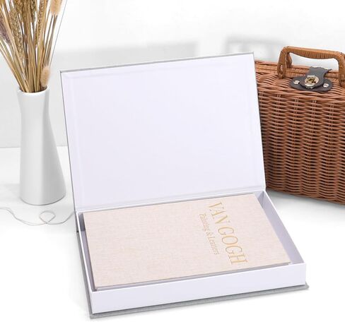 ELIHAM ESSENTIALS Premium Decorative Books - Set of 2 - Linen Storage Box for Coffee Table Faux Decor Boxes for Bookshelf Fake Books for Decoration for Living Room - Modern Home (Beige & Camel) in Saudi Arabia