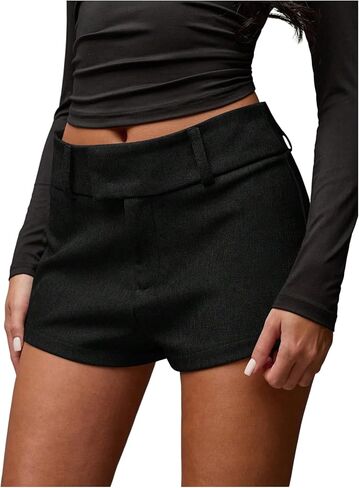 Women's Elegant Mini Shorts Dressy Casual Office Work Summer Shorts with Pockets in Saudi Arabia