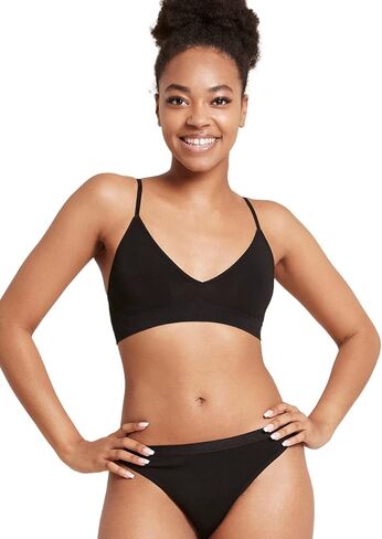 Boody Women's LYOLYTE Triangle Bralette - Pullover Bra Thin Straps, Seamless Bras for Women - No Underwire & No Padding, 68% Viscose made from Bamboo Lyocell for All-Day Comfort - Powder Pink, Medium in Kuwait