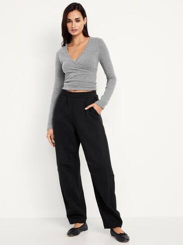 Old Navy Mid-Rise SoComfy Barrel Sweatpants - Black Jack in Saudi Arabia
