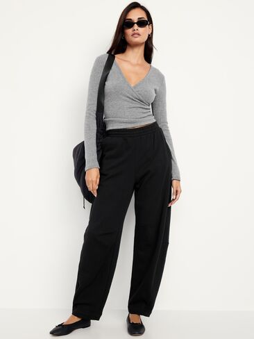 Old Navy Mid-Rise SoComfy Barrel Sweatpants - Black Jack in Saudi Arabia