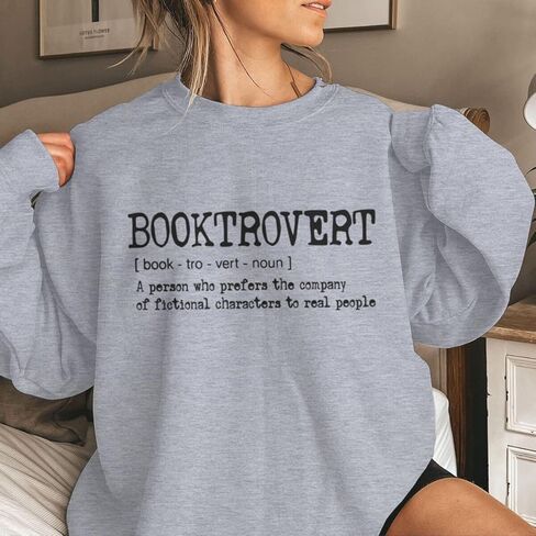 ROSSOSSOR Wildflower Booktrovert Sweatshirt Gift For Librarian Bookish Pullovers Teacher Crewneck Oversized Sweatshirts in Saudi Arabia