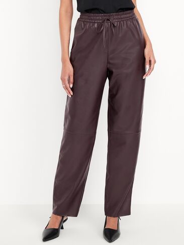 Old Navy High-Waisted Billie Faux-Leather Ankle Trouser - BOXWOOD in Saudi Arabia