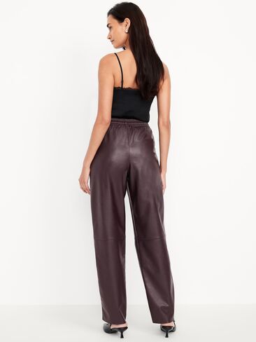 Old Navy High-Waisted Billie Faux-Leather Ankle Trouser - BOXWOOD in Saudi Arabia