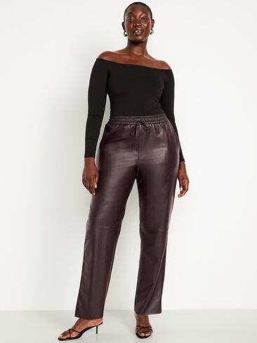 Old Navy High-Waisted Billie Faux-Leather Ankle Trouser - BOXWOOD in Saudi Arabia