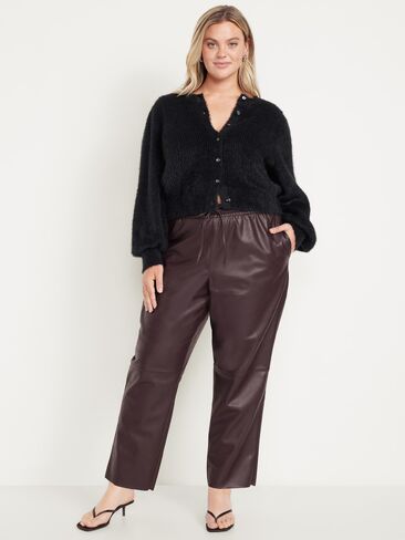 Old Navy High-Waisted Billie Faux-Leather Ankle Trouser - BOXWOOD in Saudi Arabia
