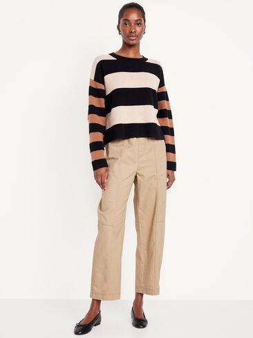 Old Navy High-Waisted Barrel Ankle Pants - Classic Khaki in Saudi Arabia