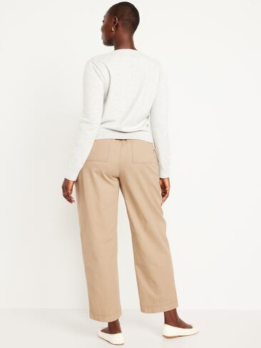 Old Navy High-Waisted Barrel Ankle Pants - Classic Khaki in Saudi Arabia