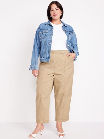 Old Navy High-Waisted Barrel Ankle Pants - Classic Khaki in Saudi Arabia