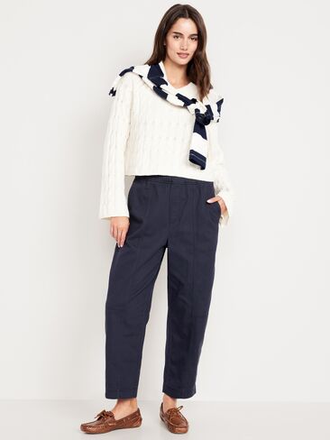 Old Navy High-Waisted Barrel Ankle Pants - Navy Captain in Saudi Arabia
