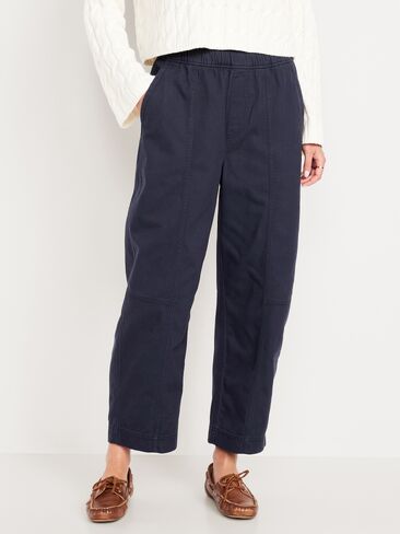 Old Navy High-Waisted Barrel Ankle Pants - Navy Captain in Saudi Arabia