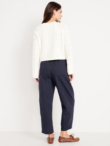 Old Navy High-Waisted Barrel Ankle Pants - Navy Captain in Saudi Arabia
