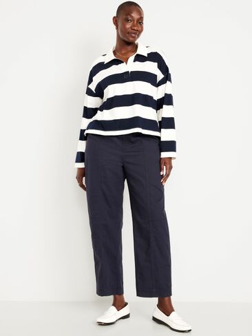 Old Navy High-Waisted Barrel Ankle Pants - Navy Captain in Saudi Arabia