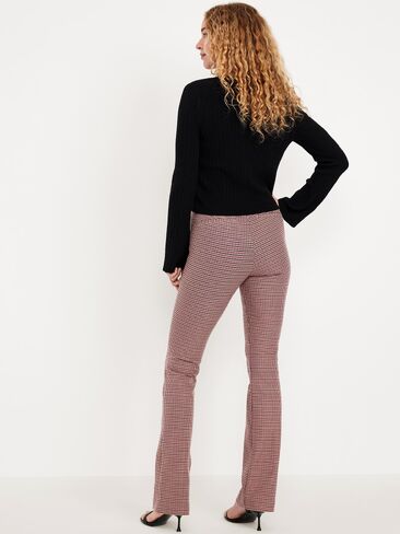 Old Navy High-Waisted Pixie Flare Pants - Brown Check in Kuwait