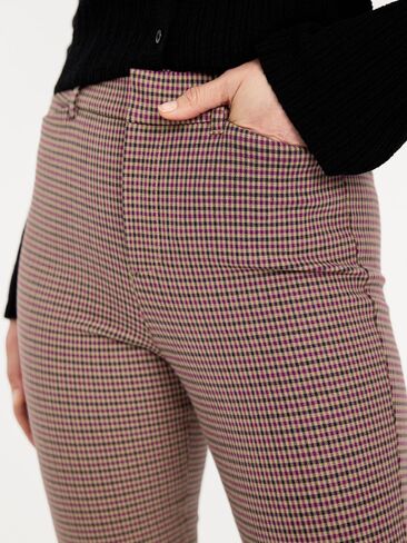 Old Navy High-Waisted Pixie Flare Pants - Brown Check in Kuwait