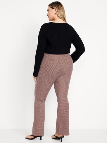 Old Navy High-Waisted Pixie Flare Pants - Brown Check in Kuwait