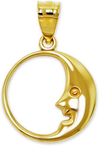 Gold Crescent Moon Charm - 10 Karat Solid Gold - Dainty Moon Jewelry - Celestial Charm in Saudi Arabia