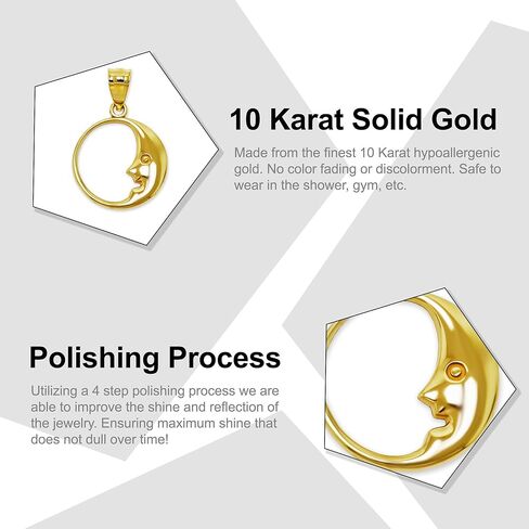 Gold Crescent Moon Charm - 10 Karat Solid Gold - Dainty Moon Jewelry - Celestial Charm in Saudi Arabia