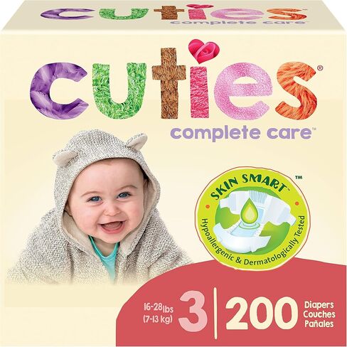 Cuties | Skin Smart, Absorbent & Hypoallergenic Diapers with Flexible & Secure Tabs | Bulk Case | Size 2 | 200 Count in Saudi Arabia
