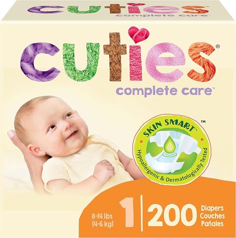 Cuties | Skin Smart, Absorbent & Hypoallergenic Diapers with Flexible & Secure Tabs | Bulk Case | Size 2 | 200 Count in Saudi Arabia