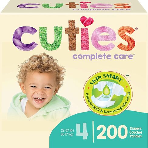 Cuties | Skin Smart, Absorbent & Hypoallergenic Diapers with Flexible & Secure Tabs | Bulk Case | Size 2 | 200 Count in Saudi Arabia