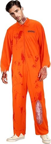 XYHKOBB Men's Zombie Prisoner Bloody Costume Halloween Horror Jail Costume in Saudi Arabia