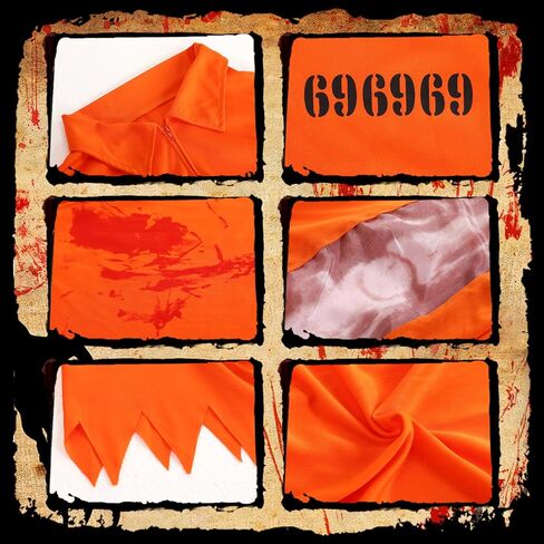 XYHKOBB Men's Zombie Prisoner Bloody Costume Halloween Horror Jail Costume in Saudi Arabia