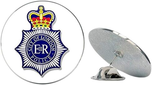 NYC Jewelers City of London Police Badge Shaped (UK England cop Bobby) Metal 0.75" Lapel Hat Pin Tie Tack Pinback in Saudi Arabia