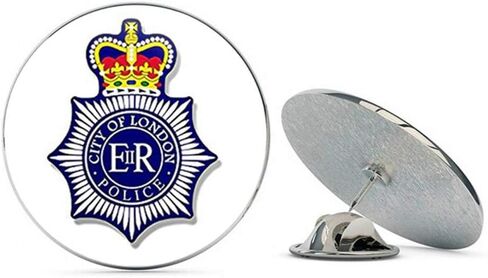 NYC Jewelers City of London Police Badge Shaped (UK England cop Bobby) Metal 0.75" Lapel Hat Pin Tie Tack Pinback in Saudi Arabia