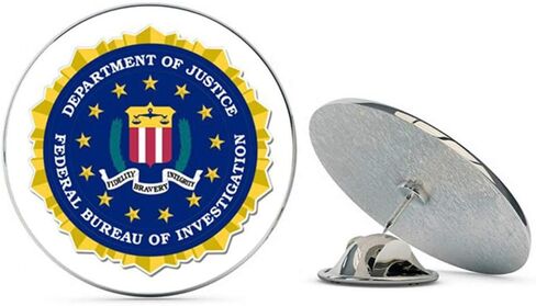 NYC Jewellers مكتب التحقيقات الفيدرالي FBI ختم معدني 0.75 بوصة طية صدر السترة قبعة دبوس ربط تك Pinback in Saudi Arabia