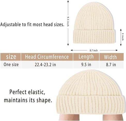 Womens Satin Lined Knit Beanie Knitted Warm Cuffed Hats Winter Thick Skull Cap in Saudi Arabia