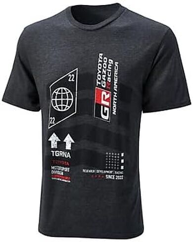 Toyota GAZOO Racing Arrows Up T-Shirt, Heather Gray, Large, Cotton-Polyester Blend, (GR122193) in Saudi Arabia