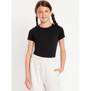 Old Navy Fitted Seamless Ribbed Performance Top for Girls - Black Jack in Kuwait